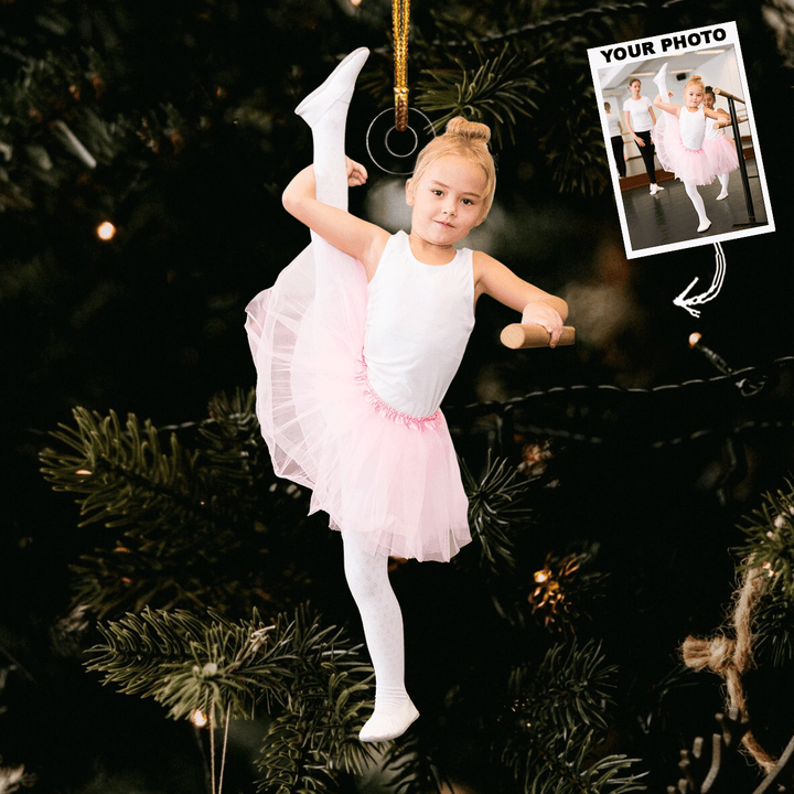 Little Ballet Dancer - Personalized Photo Mica Ornament - Christmas Gift For Ballet Lovers