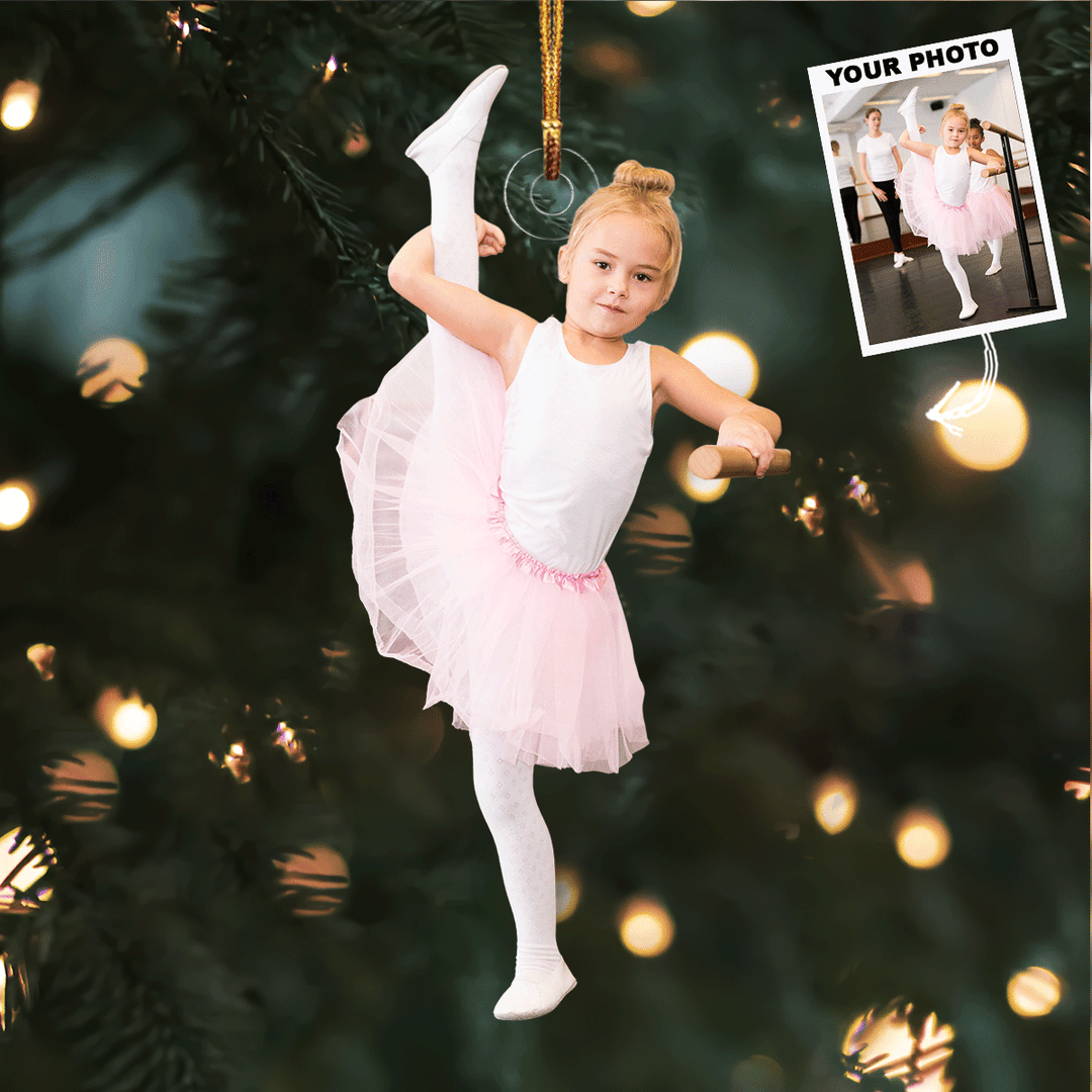 Little Ballet Dancer - Personalized Photo Mica Ornament - Christmas Gift For Ballet Lovers