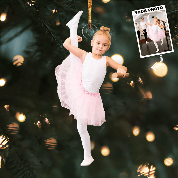 Little Ballet Dancer - Personalized Photo Mica Ornament - Christmas Gift For Ballet Lovers