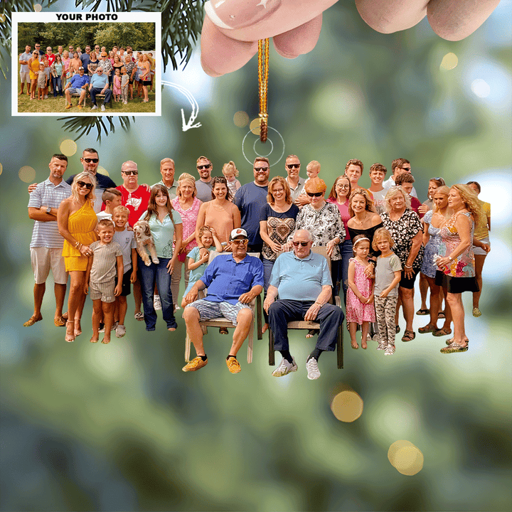 Family Ties Reunion - Personalized Photo Mica Ornament - Christmas Gift For Family, Family Members