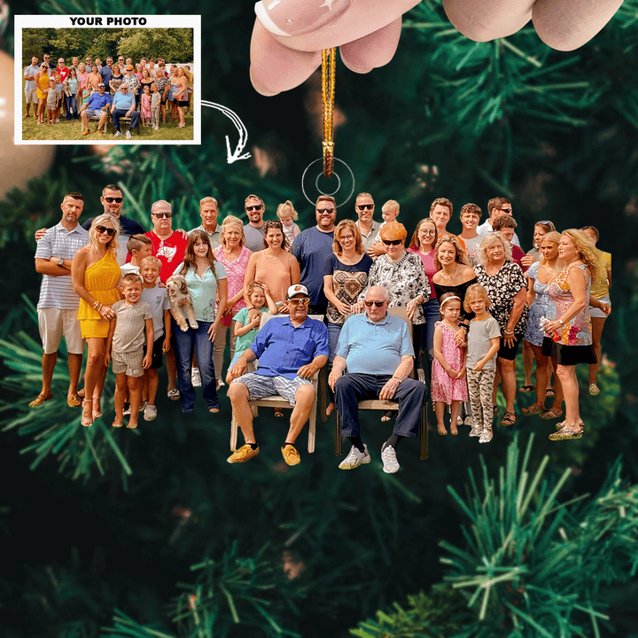 Family Ties Reunion - Personalized Photo Mica Ornament - Christmas Gift For Family, Family Members