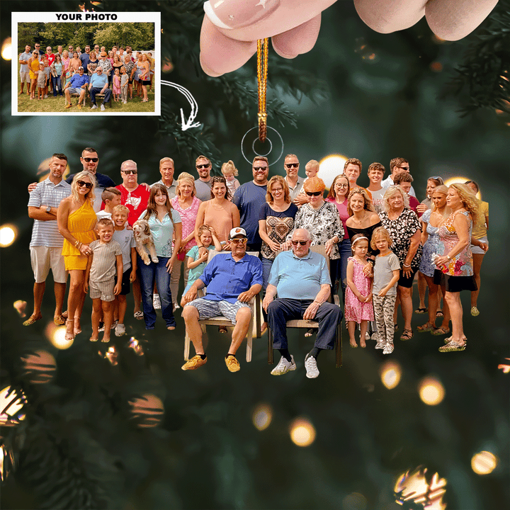 Family Ties Reunion - Personalized Photo Mica Ornament - Christmas Gift For Family, Family Members