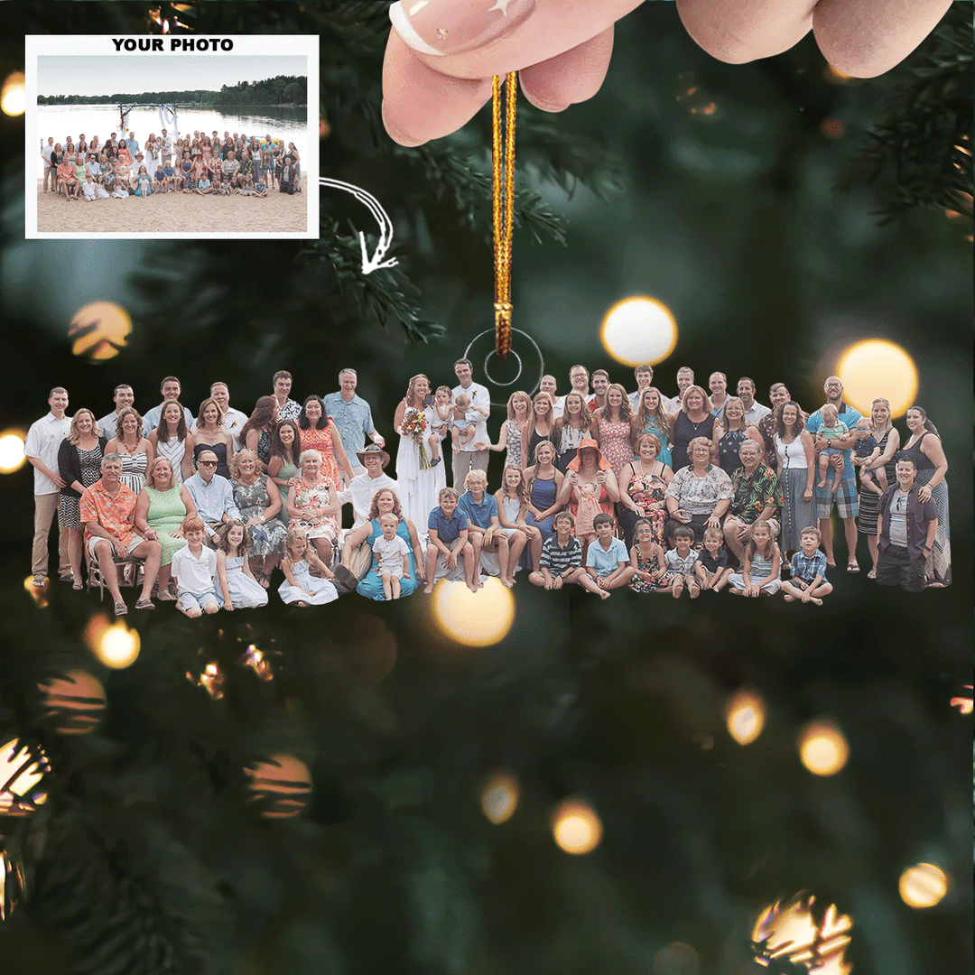 Forever Family Fest - Personalized Photo Mica Ornament - Christmas Gift For Family, Family Members