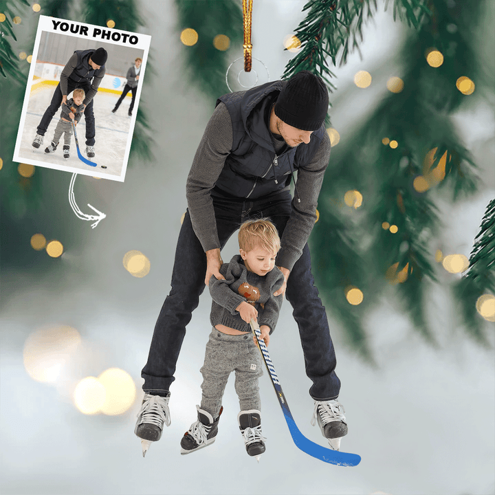 Ice Dynasty - Personalized Photo Mica Ornament - Christmas Gift For Family Members, Ice Hockey Lovers