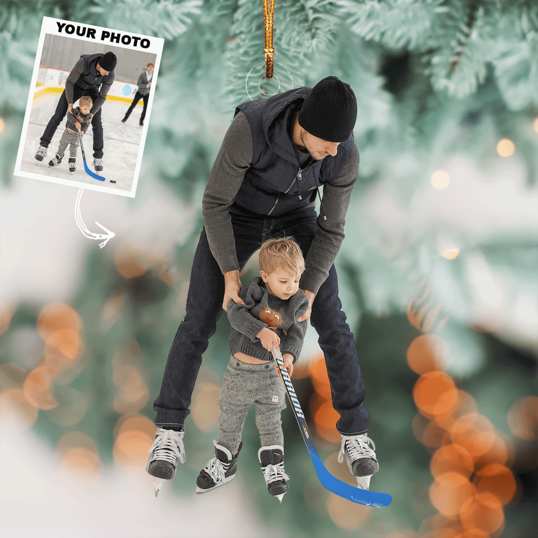 Ice Dynasty - Personalized Photo Mica Ornament - Christmas Gift For Family Members, Ice Hockey Lovers