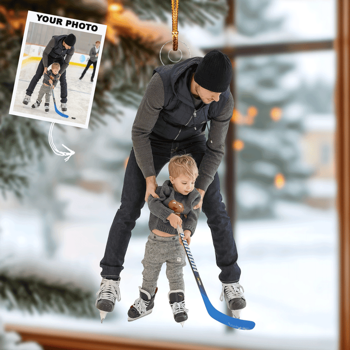 Ice Dynasty - Personalized Photo Mica Ornament - Christmas Gift For Family Members, Ice Hockey Lovers
