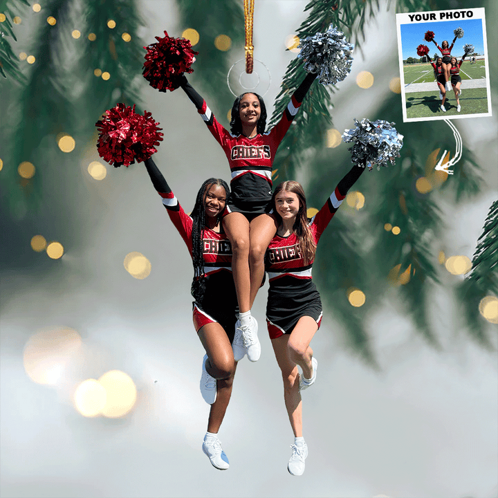 Spirit Squad Sensation - Personalized Photo Mica Ornament - Christmas Gift For Cheerleader, Sport Lovers