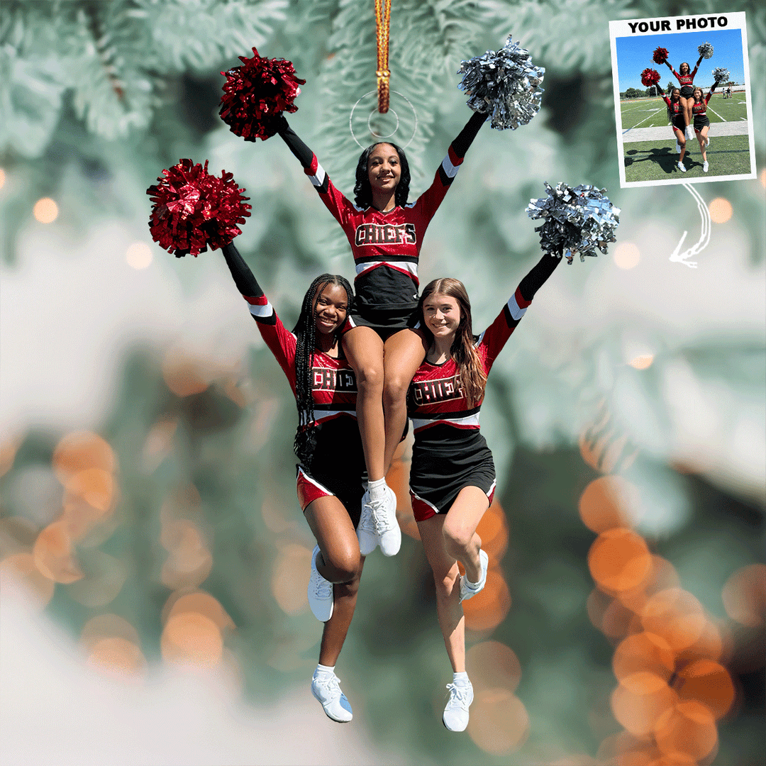 Spirit Squad Sensation - Personalized Photo Mica Ornament - Christmas Gift For Cheerleader, Sport Lovers
