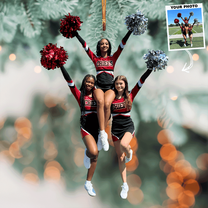 Spirit Squad Sensation - Personalized Photo Mica Ornament - Christmas Gift For Cheerleader, Sport Lovers