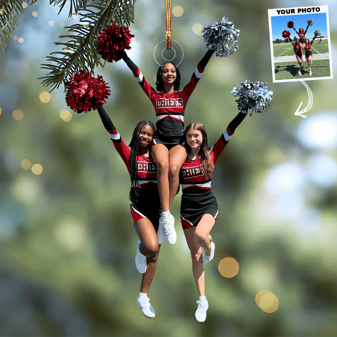 Spirit Squad Sensation - Personalized Photo Mica Ornament - Christmas Gift For Cheerleader, Sport Lovers
