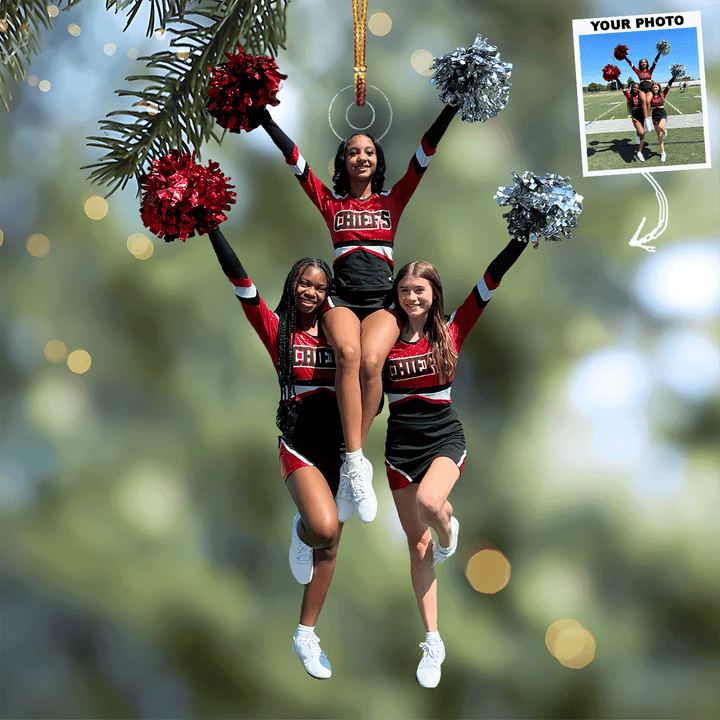 Spirit Squad Sensation - Personalized Photo Mica Ornament - Christmas Gift For Cheerleader, Sport Lovers