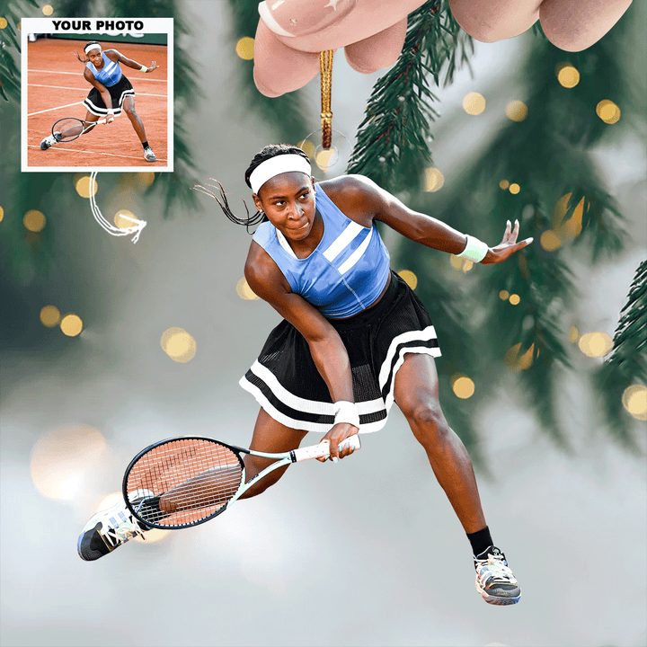 Grand Slam - Personalized Photo Mica Ornament - Christmas Gift For Tennis Players, Tennis Lovers