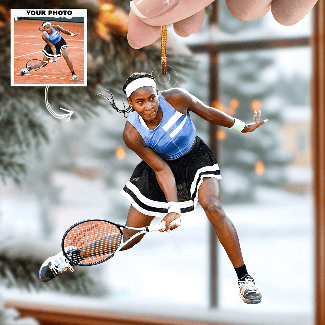 Grand Slam - Personalized Photo Mica Ornament - Christmas Gift For Tennis Players, Tennis Lovers