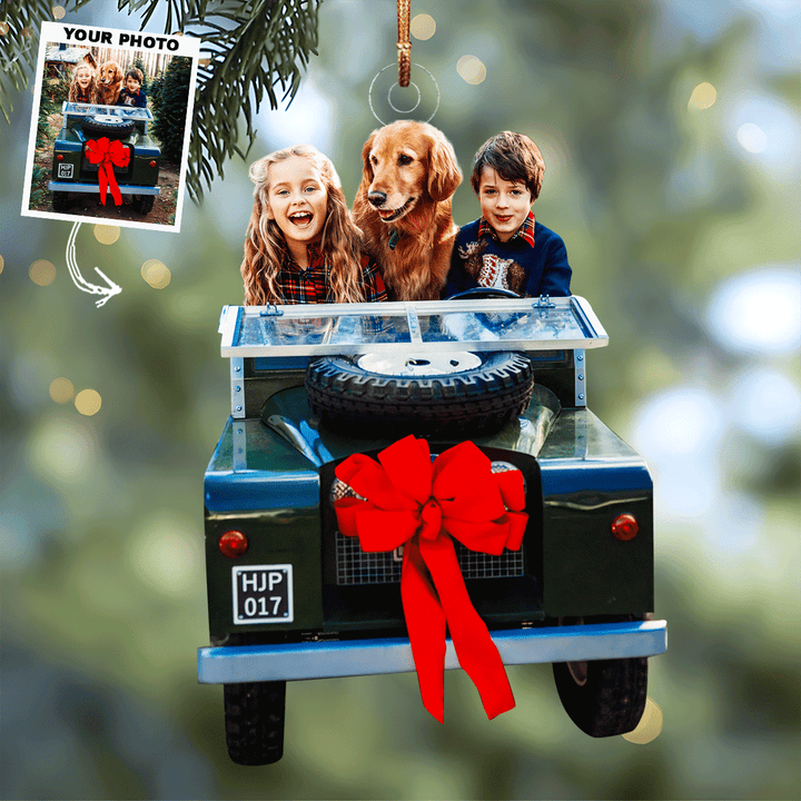Festive Forest Fun - Personalized Photo Mica Ornament - Christmas Gift For Family Members