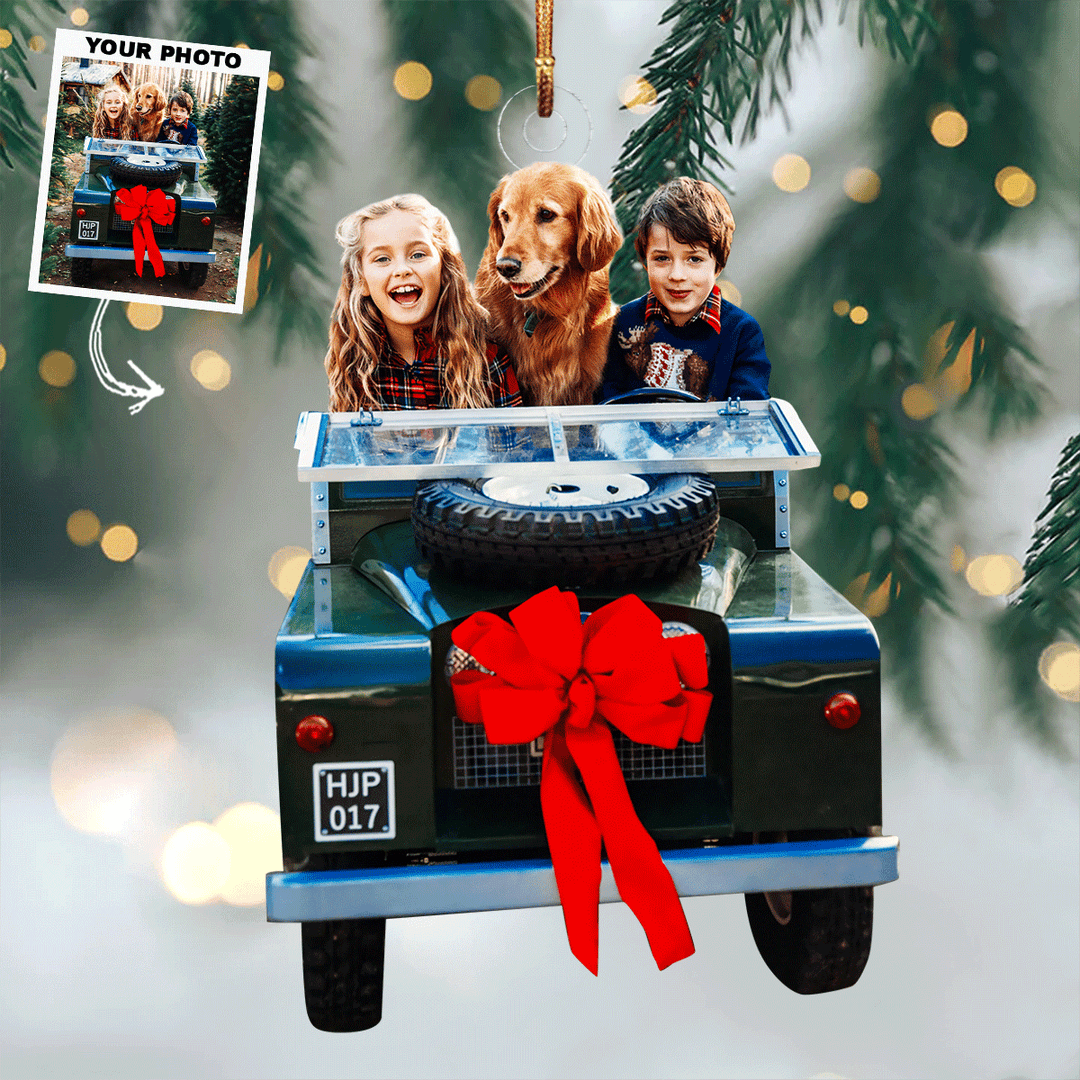 Festive Forest Fun - Personalized Photo Mica Ornament - Christmas Gift For Family Members