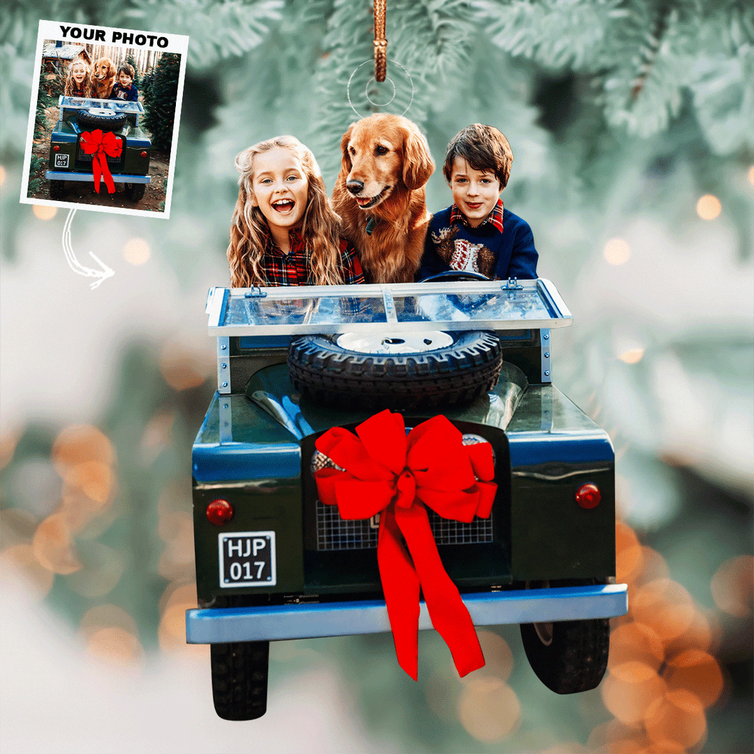 Festive Forest Fun - Personalized Photo Mica Ornament - Christmas Gift For Family Members