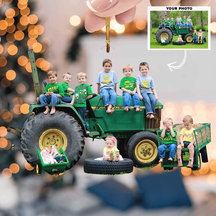 Evergreen Smiles - Personalized Photo Mica Ornament - Christmas Gift For Family Members
