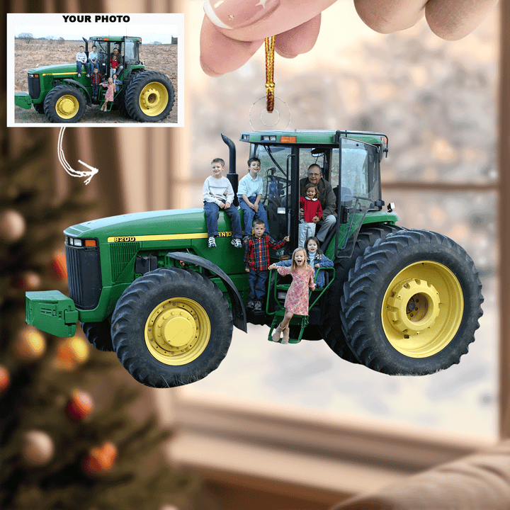 Tractor Tales - Personalized Photo Mica Ornament - Christmas Gift For Family Members