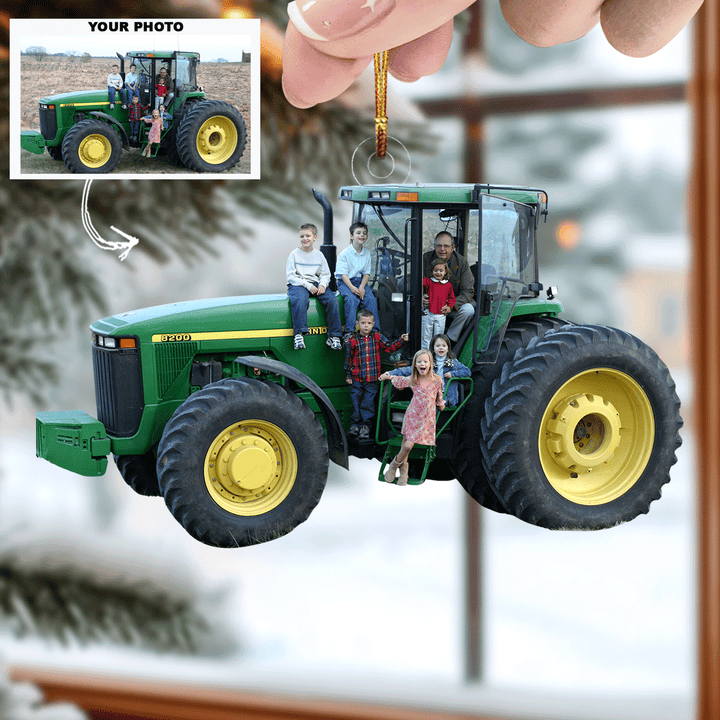 Tractor Tales - Personalized Photo Mica Ornament - Christmas Gift For Family Members