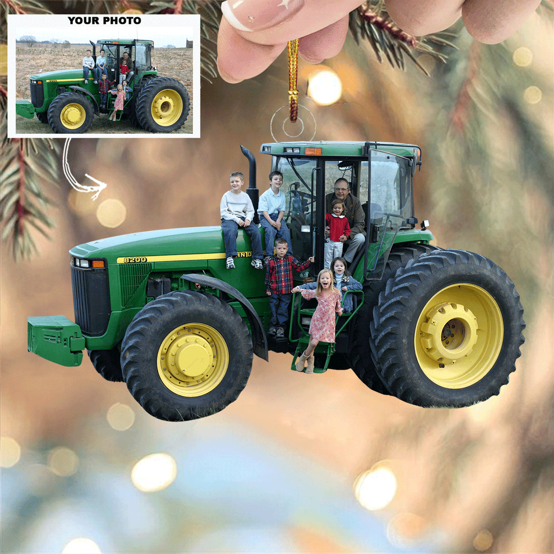 Tractor Tales - Personalized Photo Mica Ornament - Christmas Gift For Family Members