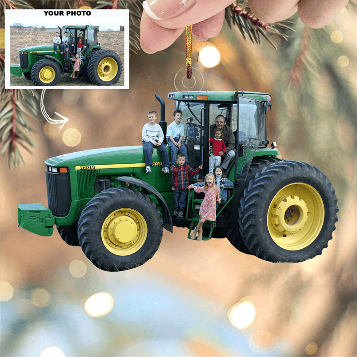 Tractor Tales - Personalized Photo Mica Ornament - Christmas Gift For Family Members