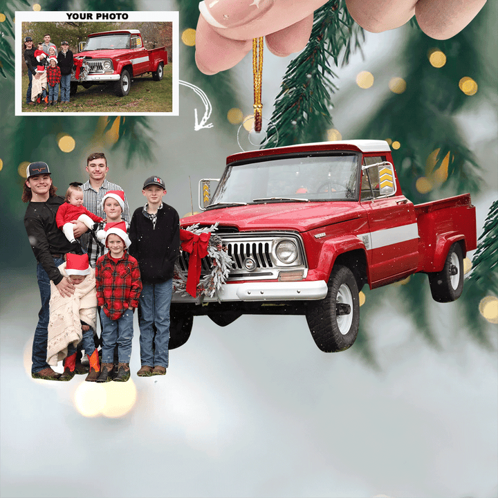 Christmas on the Farm - Personalized Photo Mica Ornament - Christmas Gift For Family Members