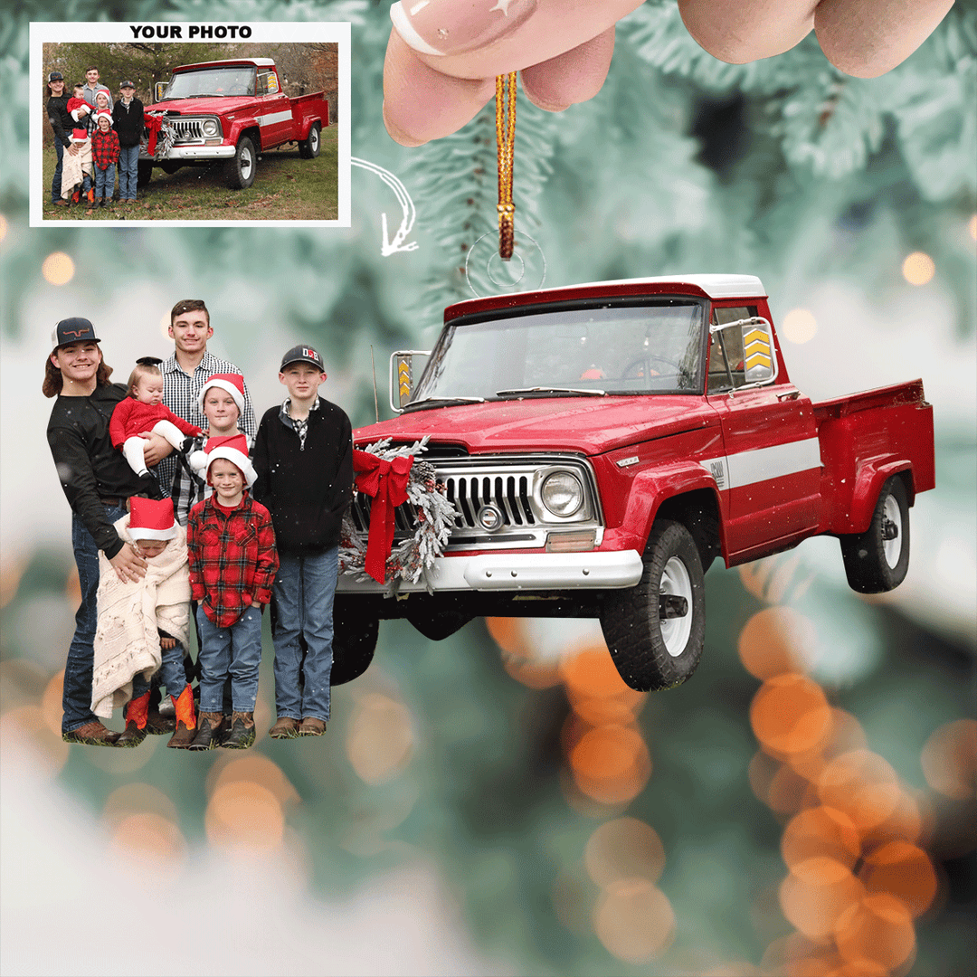 Christmas on the Farm - Personalized Photo Mica Ornament - Christmas Gift For Family Members