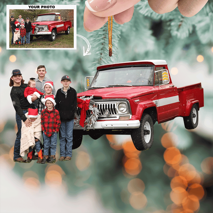 Christmas on the Farm - Personalized Photo Mica Ornament - Christmas Gift For Family Members