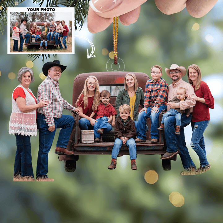 Country Charm Crew - Personalized Photo Mica Ornament - Christmas Gift For Family Members