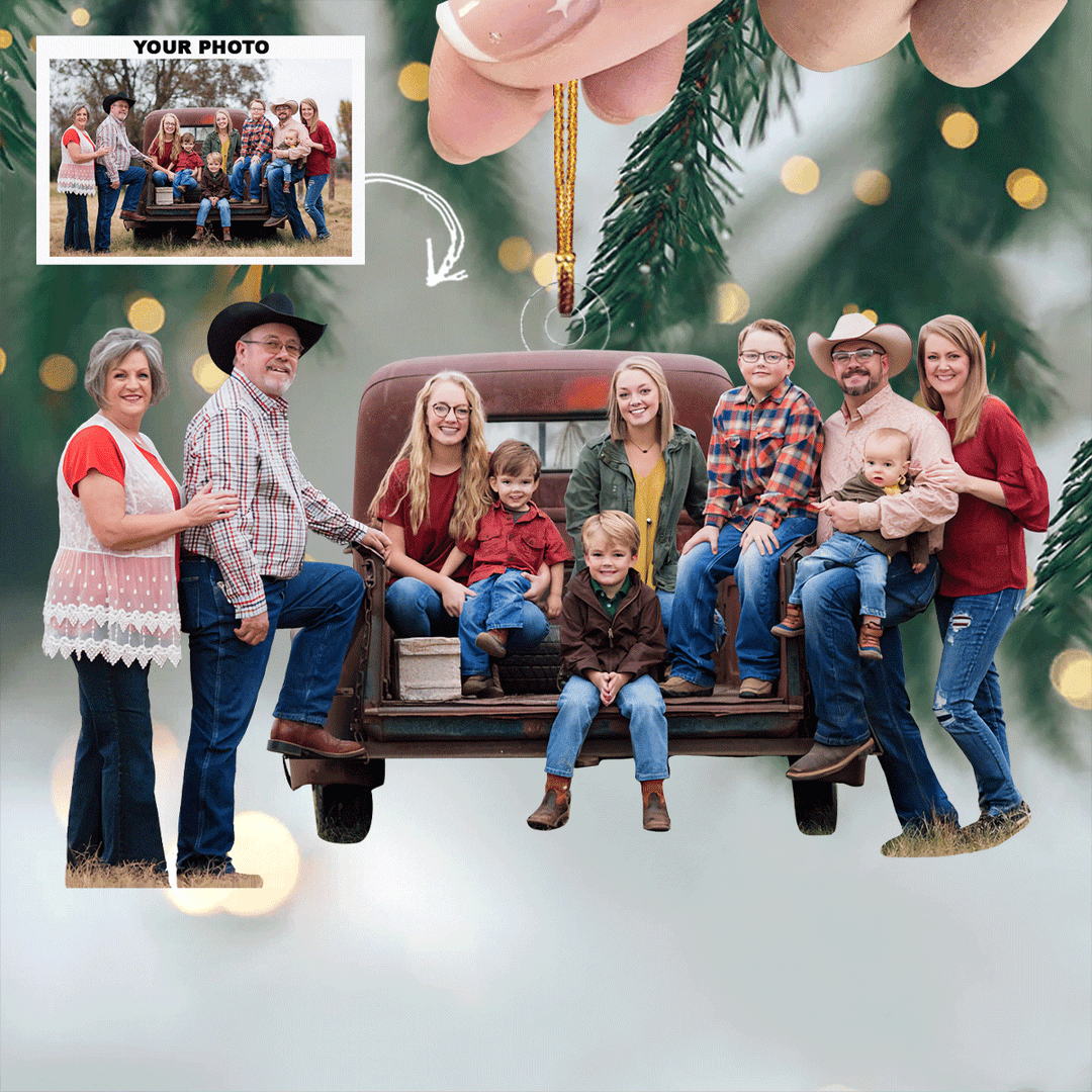 Country Charm Crew - Personalized Photo Mica Ornament - Christmas Gift For Family Members
