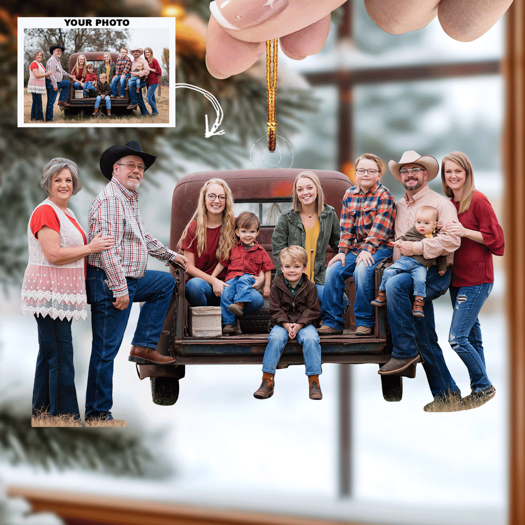 Country Charm Crew - Personalized Photo Mica Ornament - Christmas Gift For Family Members