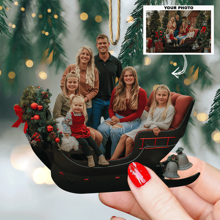 Festive Forest Family - Personalized Photo Mica Ornament - Christmas Gift For Family Members