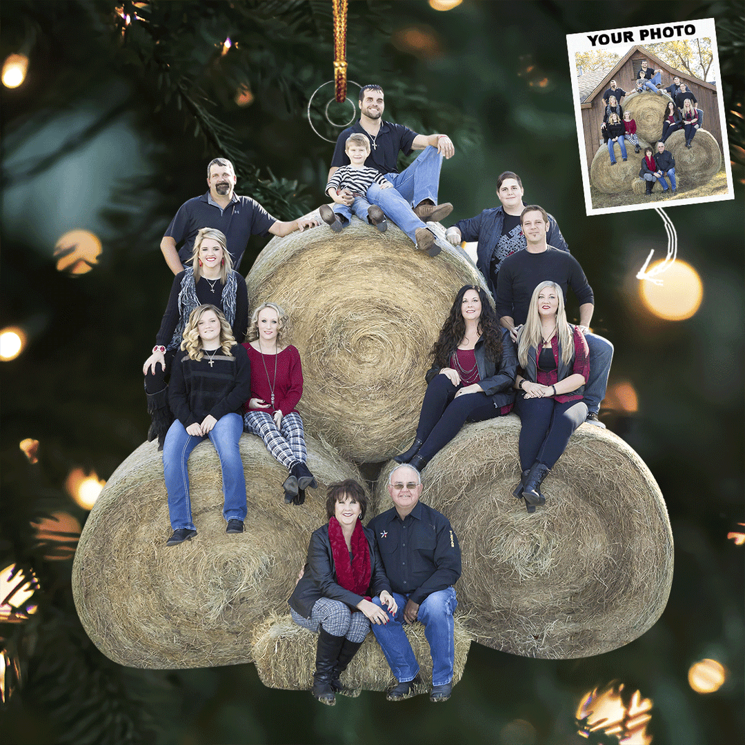 Harvest Bliss Family - Personalized Photo Mica Ornament - Christmas Gift For Family Members