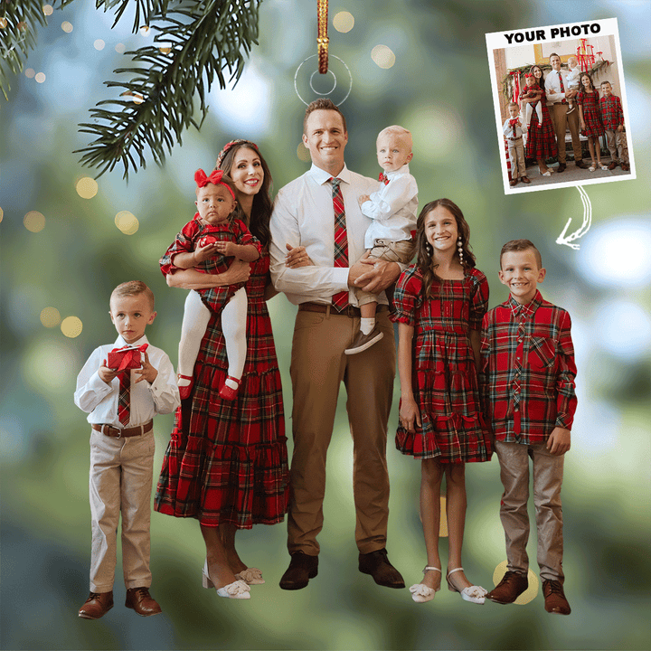 Together in Harmony - Personalized Photo Mica Ornament - Christmas Gift For Family Members