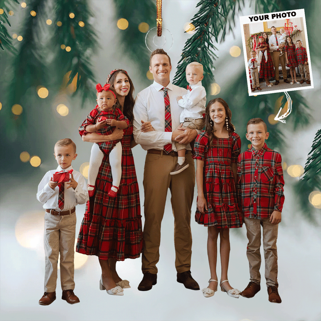 Together in Harmony - Personalized Photo Mica Ornament - Christmas Gift For Family Members