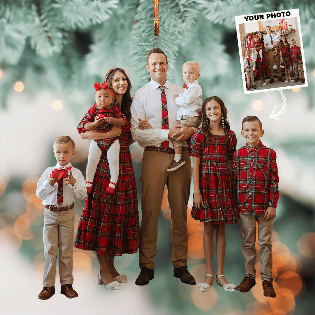 Together in Harmony - Personalized Photo Mica Ornament - Christmas Gift For Family Members