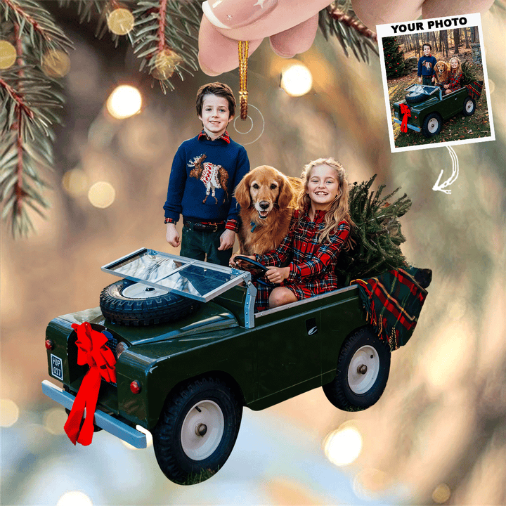 Holiday Adventure with Furry Friends - Personalized Photo Mica Ornament - Christmas Gift For Family Members