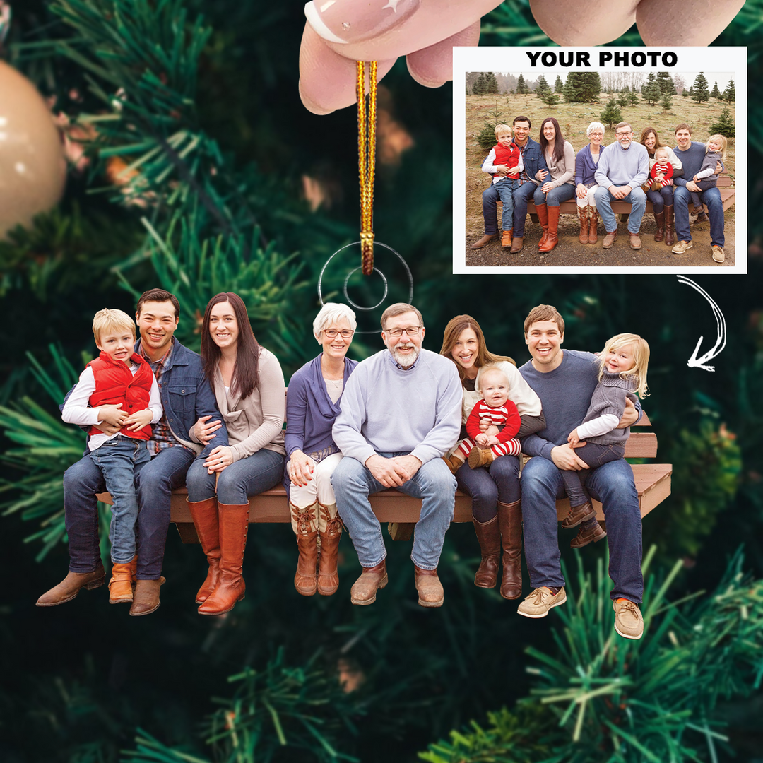 Customized Your Photo Ornament - Personalized Photo Mica Ornament - Christmas Gift For Family Member