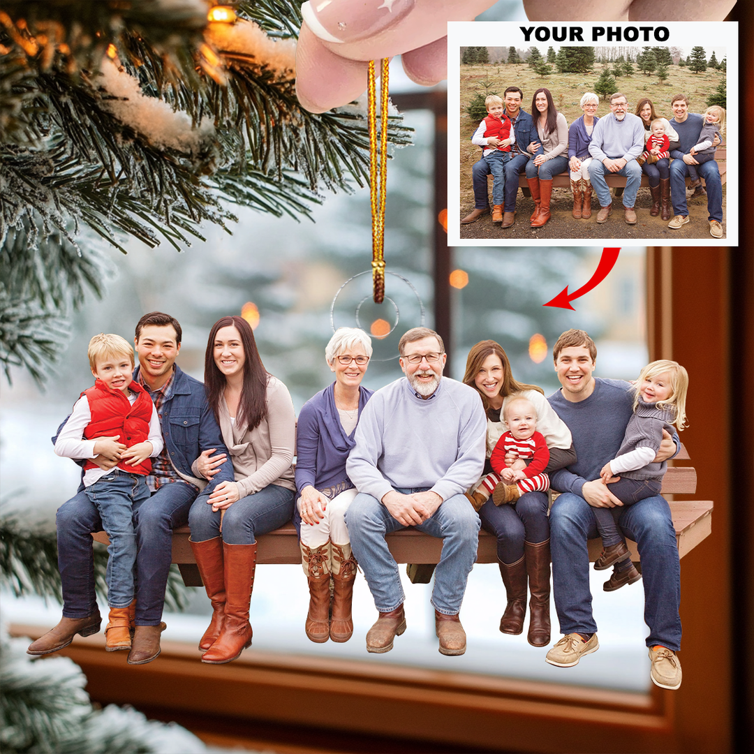 Customized Your Photo Ornament - Personalized Photo Mica Ornament - Christmas Gift For Family Member