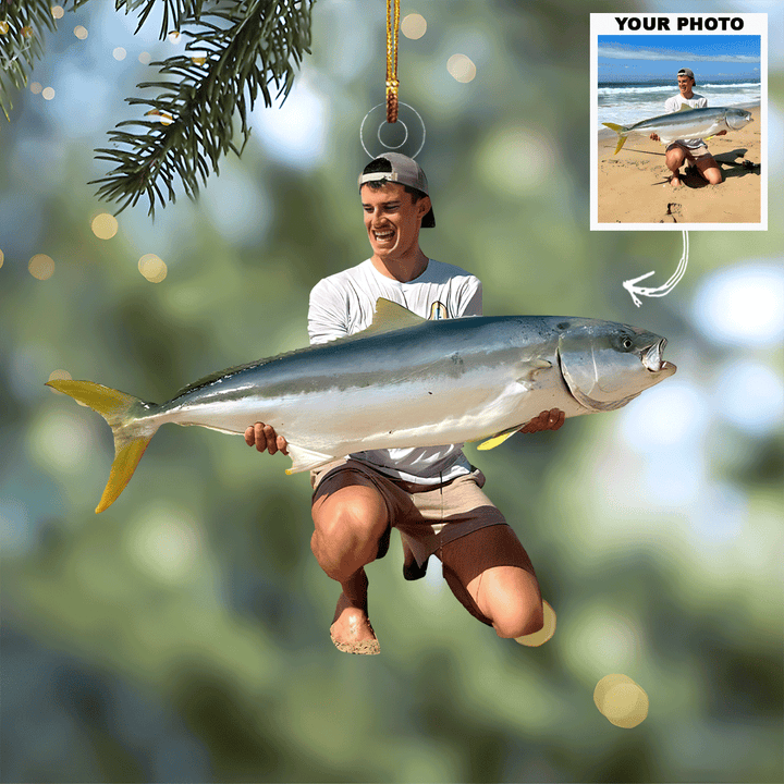 Fishing Cheaper Than Therapy - Personalized Photo Mica Ornament - Christmas Gift For Fishing Lover, Fisher, Family Member, Friends