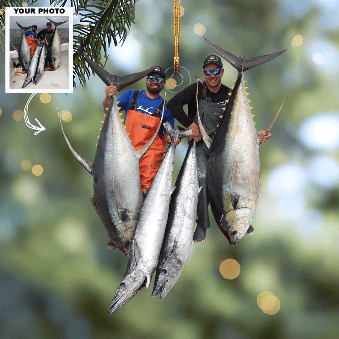 Fishing Cheaper Than Therapy - Personalized Photo Mica Ornament - Christmas Gift For Fishing Lover, Fisher, Family Member, Friends