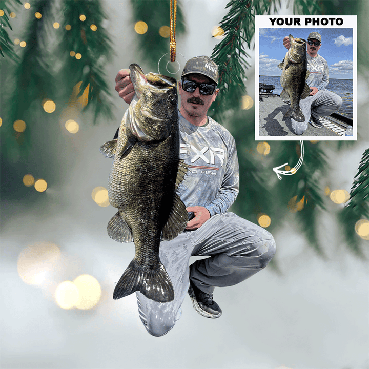 Fishing Cheaper Than Therapy - Personalized Photo Mica Ornament - Christmas Gift For Fishing Lover, Fisher, Family Member, Friends