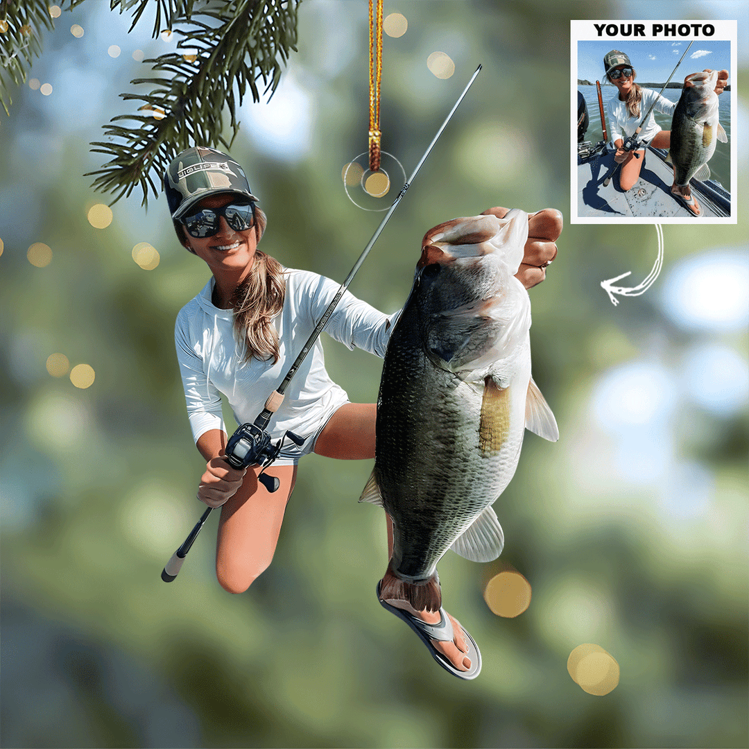 Fishing Cheaper Than Therapy - Personalized Photo Mica Ornament - Christmas Gift For Fishing Lover, Fisher, Family Member, Friends