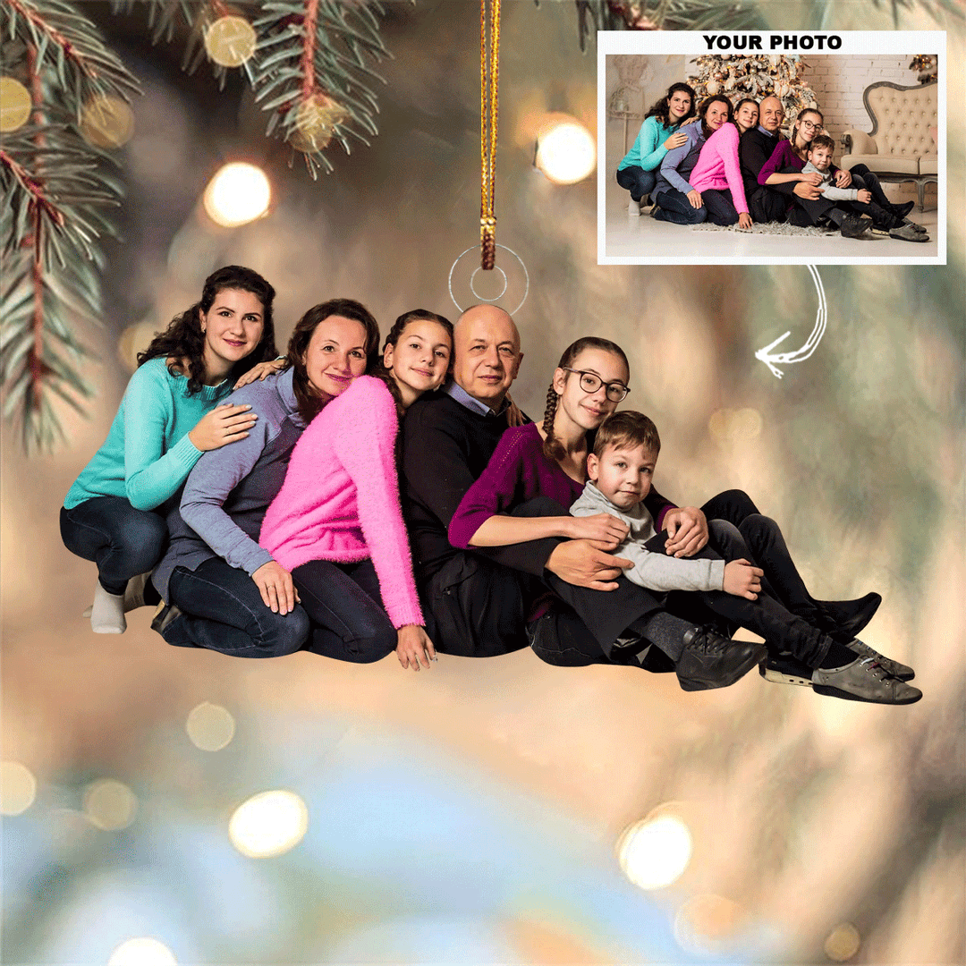 My Big Family - Personalized Photo Mica Ornament - Christmas Gift For Grandma, Grandpa, Family Members
