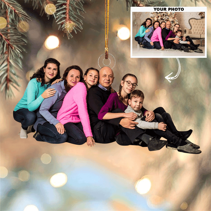 My Big Family - Personalized Photo Mica Ornament - Christmas Gift For Grandma, Grandpa, Family Members