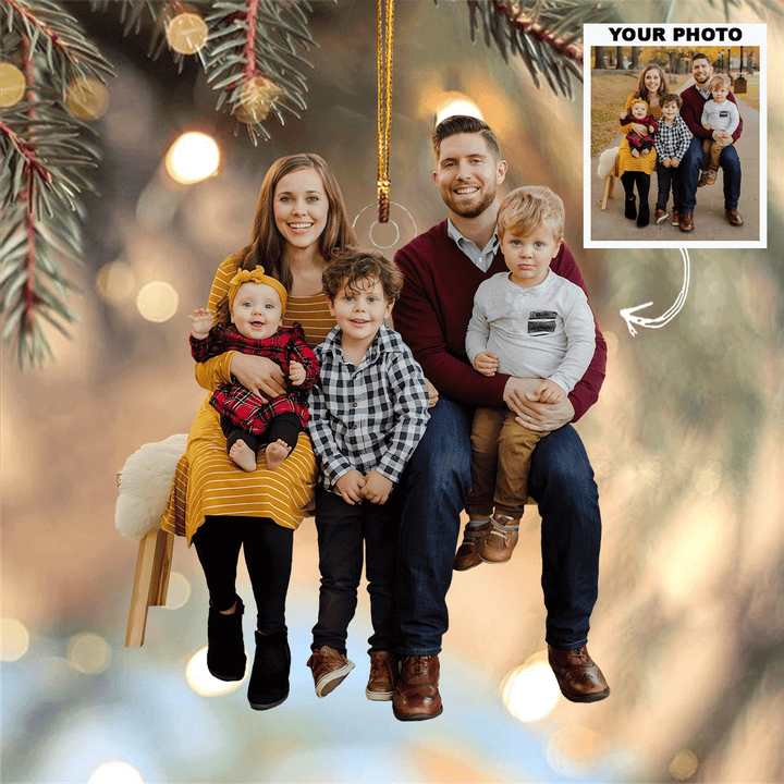 My Big Family - Personalized Photo Mica Ornament - Christmas Gift For Grandma, Grandpa, Family Members