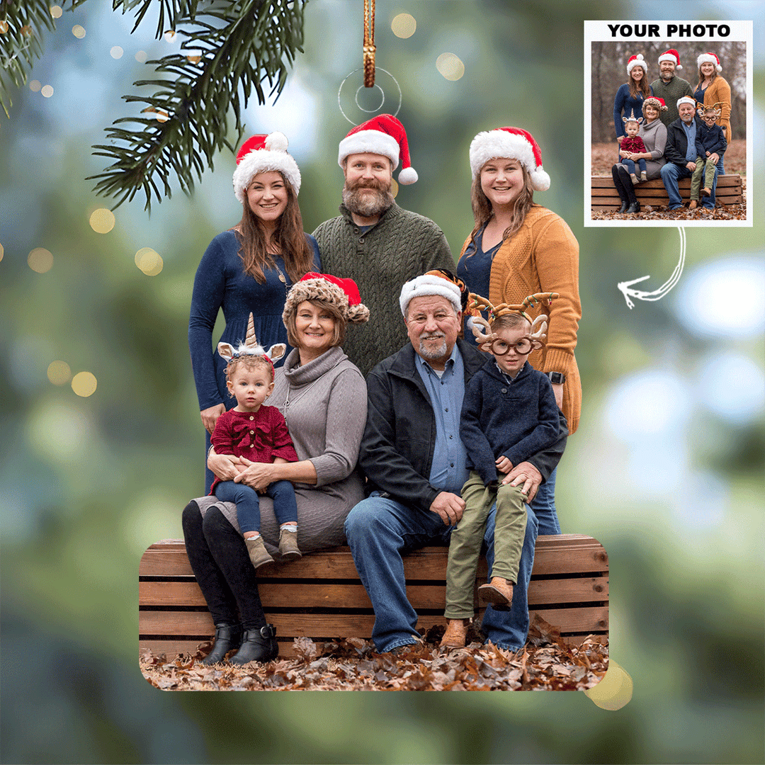 My Big Family - Personalized Photo Mica Ornament - Christmas Gift For Grandma, Grandpa, Family Members