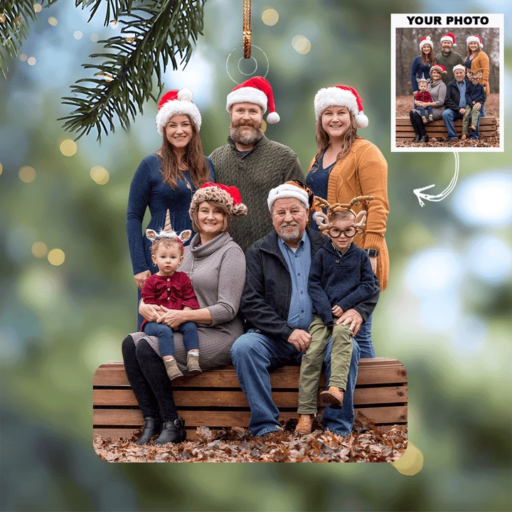My Big Family - Personalized Photo Mica Ornament - Christmas Gift For Grandma, Grandpa, Family Members