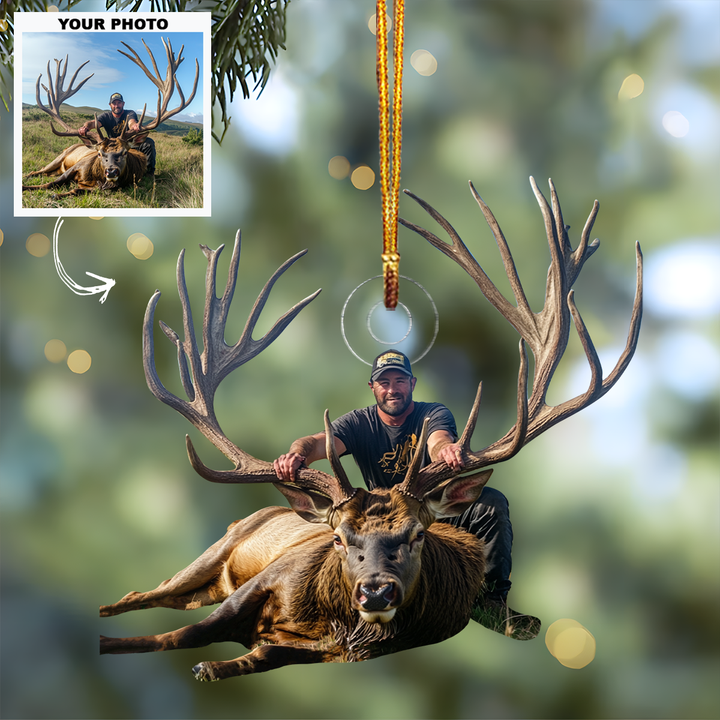 Deer Hunting Custom Photo - Personalized Photo Mica Ornament - Christmas Gift For Hunter