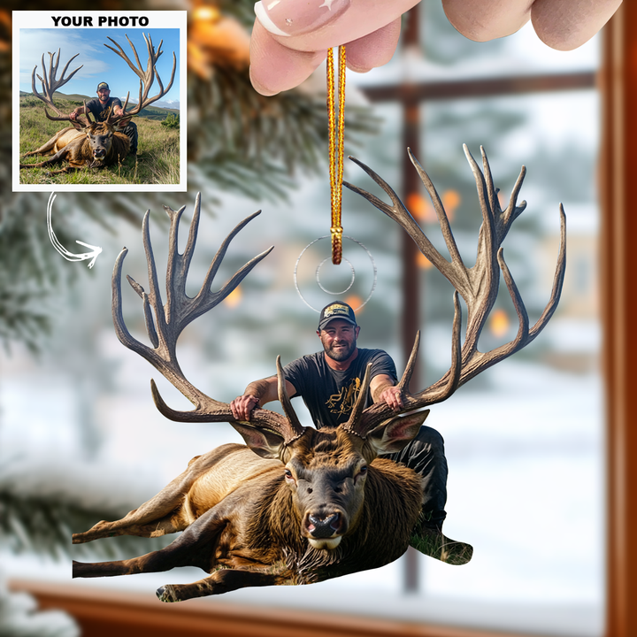 Deer Hunting Custom Photo - Personalized Photo Mica Ornament - Christmas Gift For Hunter